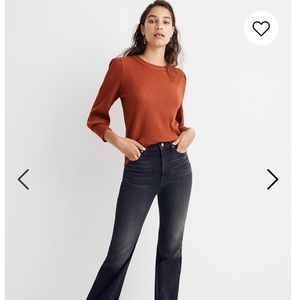 Madewell Brushed Rib Pleatsleeve Top